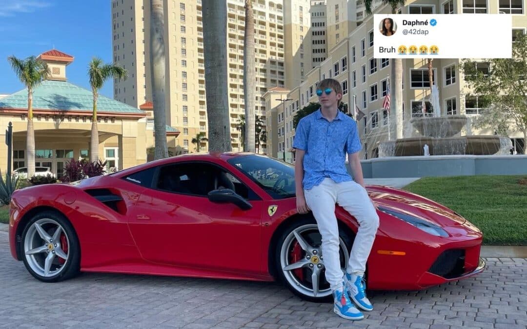 Teen millionaire gets called out online for posing with Ferrari 488 GTB from rental company 